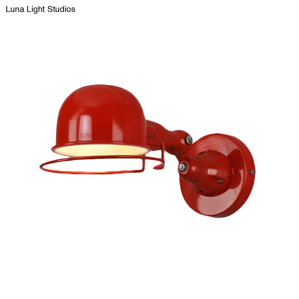 Adjustable Dome Wall Sconce - Industrial Metal Accent Light with Pivoting Head for Bedroom, Hallway & Reading Nook - Hardwired E12 Socket | Thomler