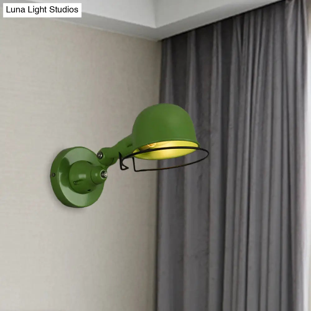 Adjustable Dome Wall Sconce - Industrial Metal Accent Light with Pivoting Head for Bedroom, Hallway & Reading Nook - Hardwired E12 Socket | Thomler