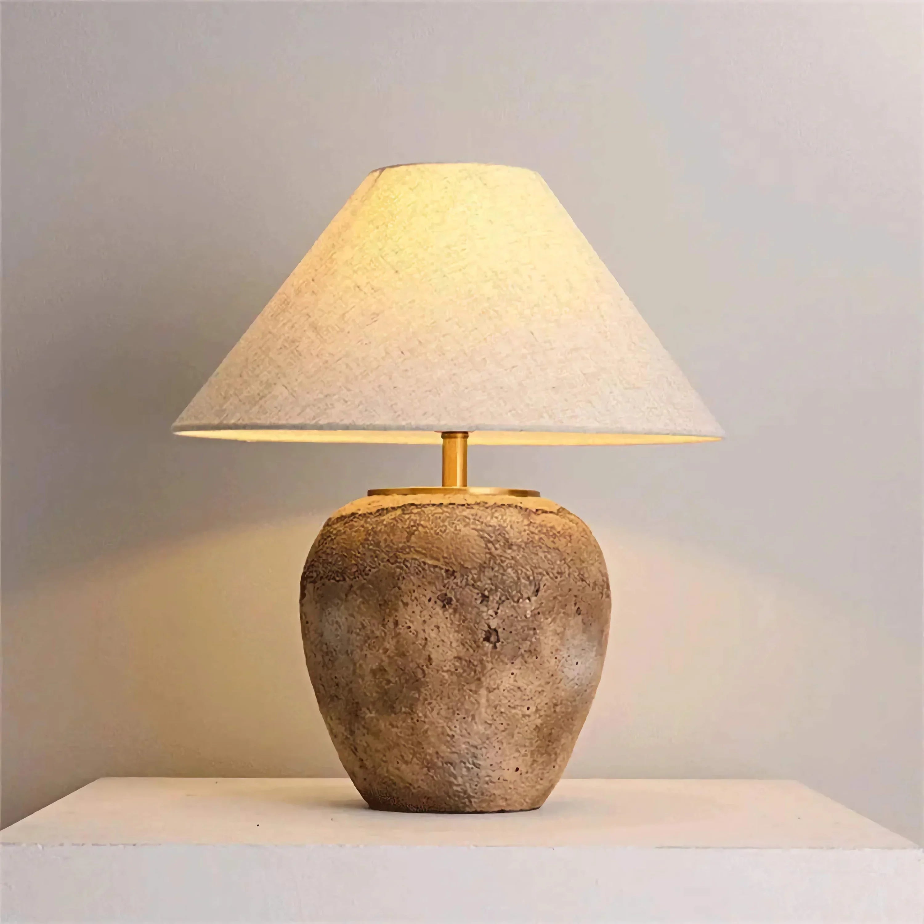 Table Lamp Ceramic 20.1 in Warm White Bedroom Living Room Bedside Ambient Lighting Minimalist Japandi Desk Light | Thomler