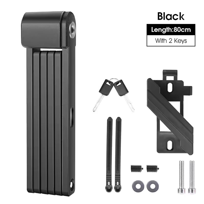 Folding Bicycle Lock Heavy-Duty Steel Anti-Theft Chain for Road Bikes Mountain Bikes E-Bikes Motorcycles Certified Security with Frame | Thomler