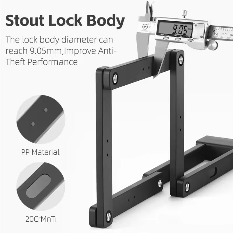 Folding Bicycle Lock Heavy-Duty Steel Anti-Theft Chain for Road Bikes Mountain Bikes E-Bikes Motorcycles Certified Security with Frame | Thomler