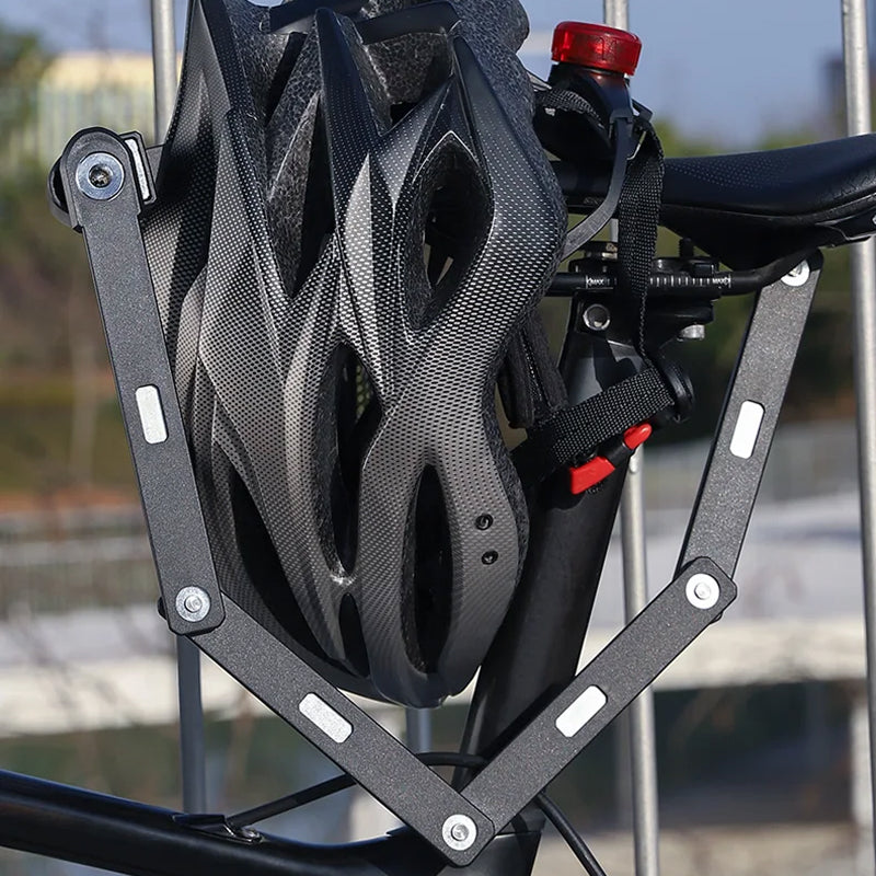 Folding Bicycle Lock Heavy-Duty Steel Anti-Theft Chain for Road Bikes Mountain Bikes E-Bikes Motorcycles Certified Security with Frame | Thomler