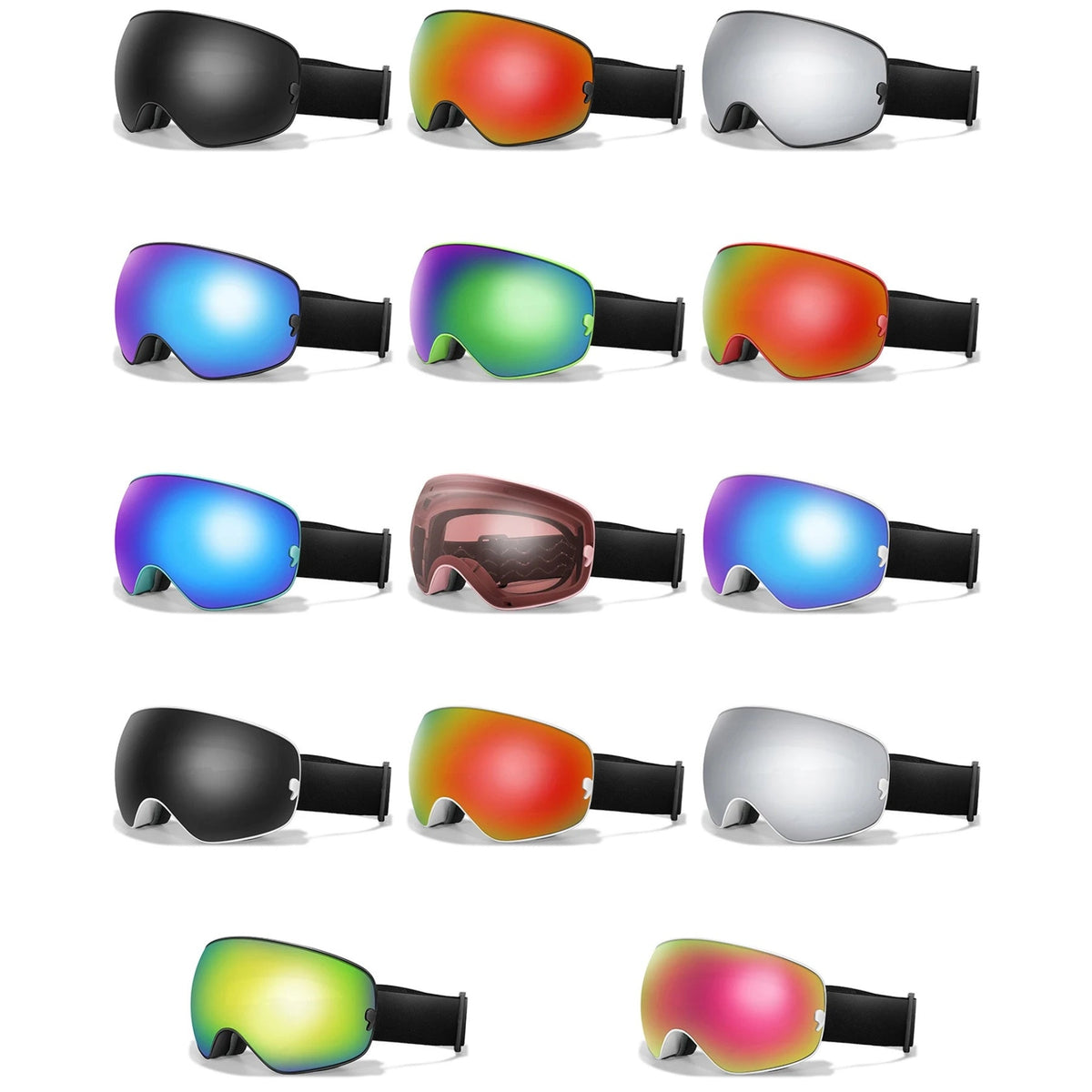 Anti-Fog Snow Goggles for Skiing & Snowboarding – UV400 Protection, OTG Compatible, Lightweight 4 oz Design | Thomler