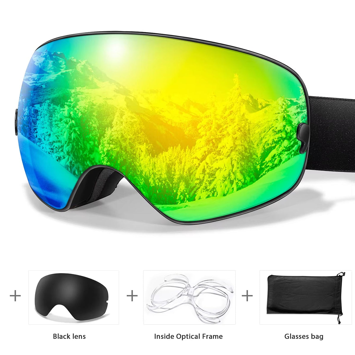 Anti-Fog Snow Goggles for Skiing & Snowboarding – UV400 Protection, OTG Compatible, Lightweight 4 oz Design | Thomler