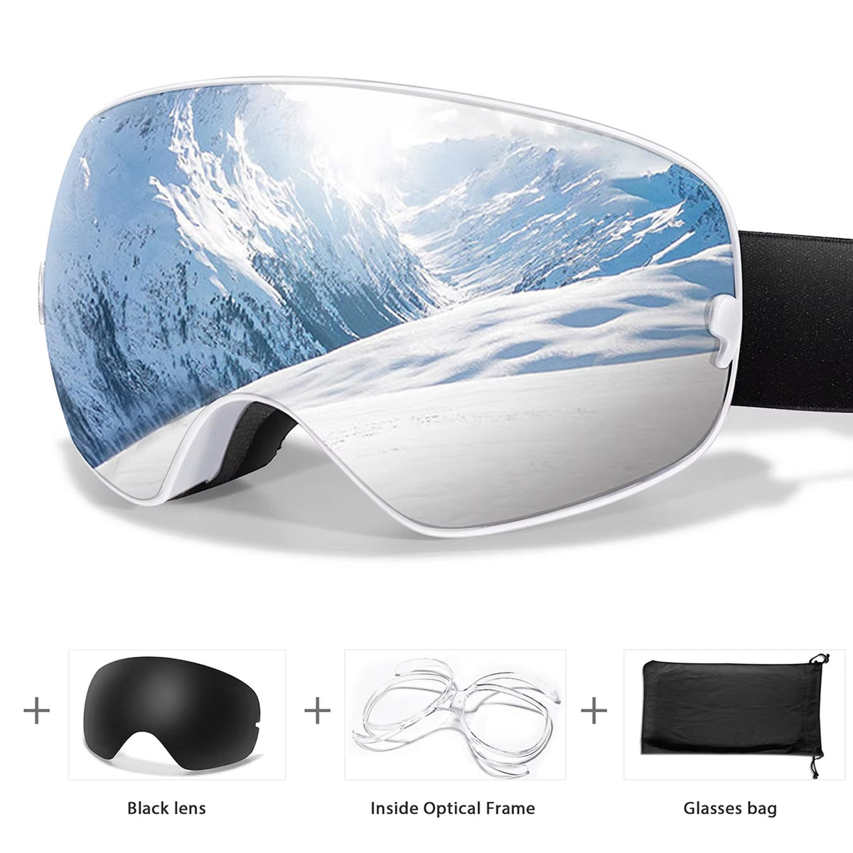 Anti-Fog Snow Goggles for Skiing & Snowboarding – UV400 Protection, OTG Compatible, Lightweight 4 oz Design | Thomler