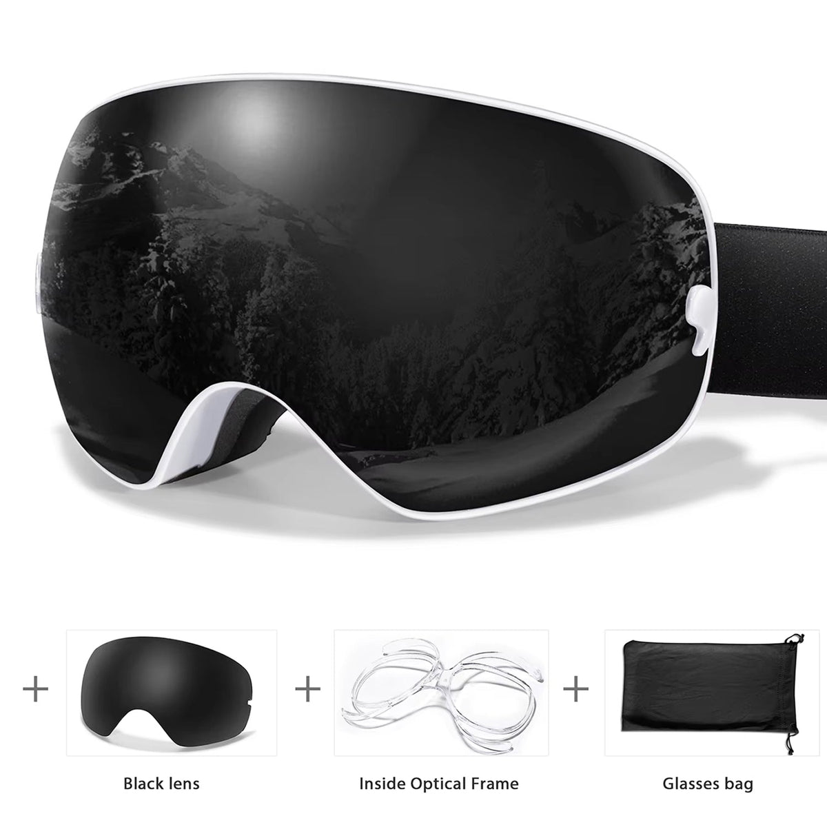 Anti-Fog Snow Goggles for Skiing & Snowboarding – UV400 Protection, OTG Compatible, Lightweight 4 oz Design | Thomler