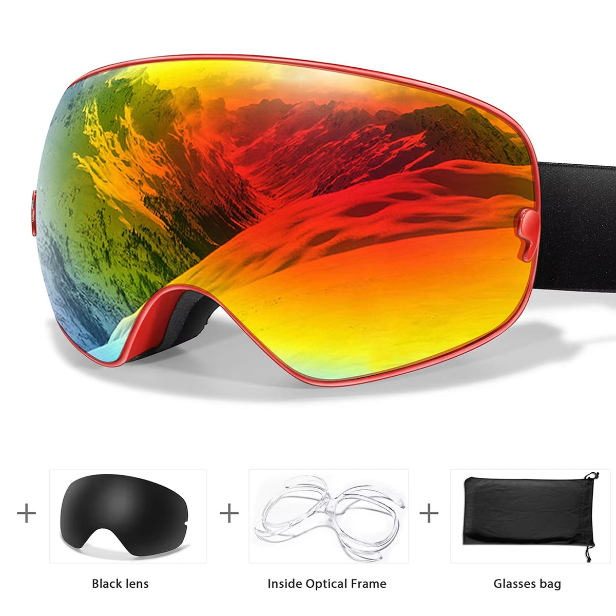 Anti-Fog Snow Goggles for Skiing & Snowboarding – UV400 Protection, OTG Compatible, Lightweight 4 oz Design | Thomler