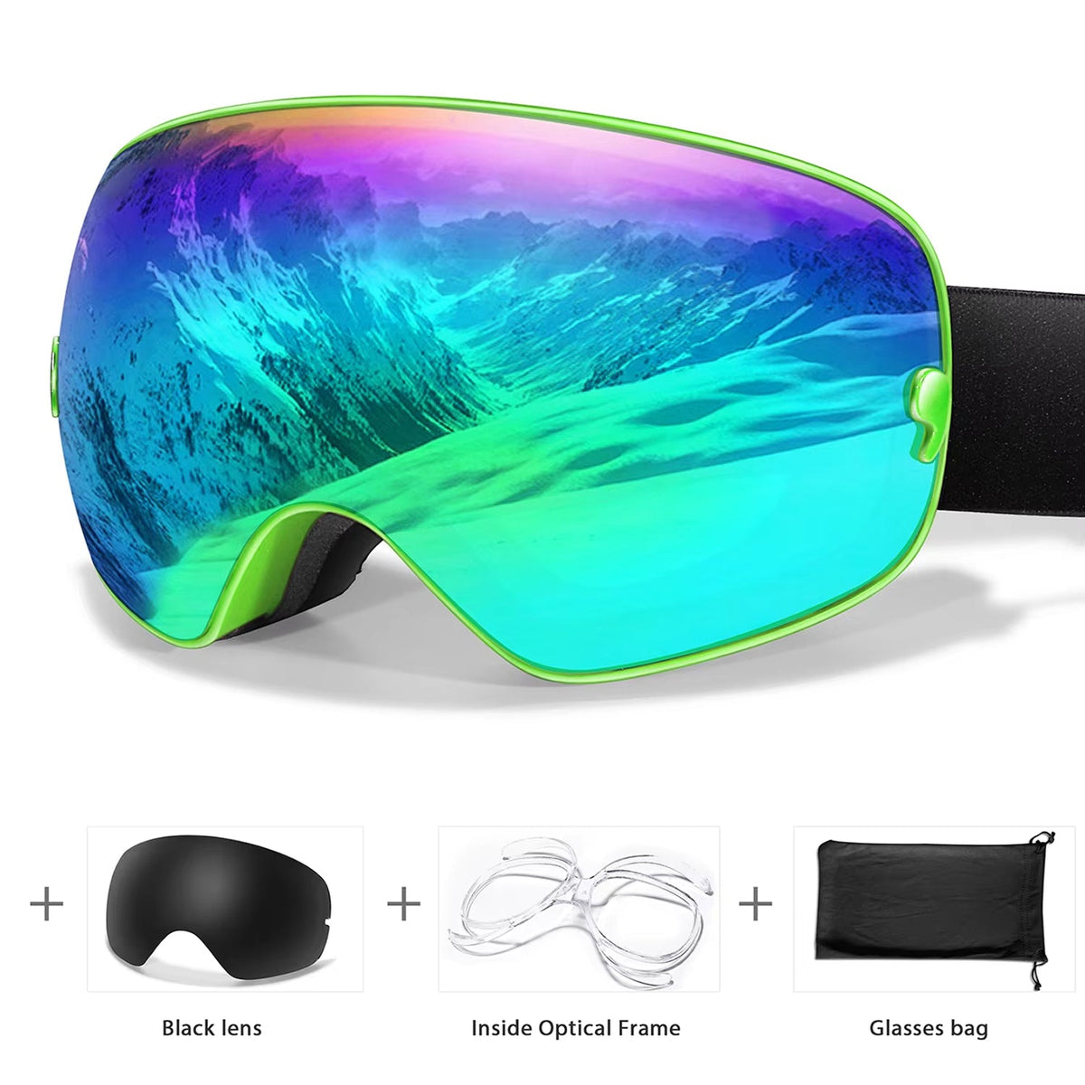 Anti-Fog Snow Goggles for Skiing & Snowboarding – UV400 Protection, OTG Compatible, Lightweight 4 oz Design | Thomler