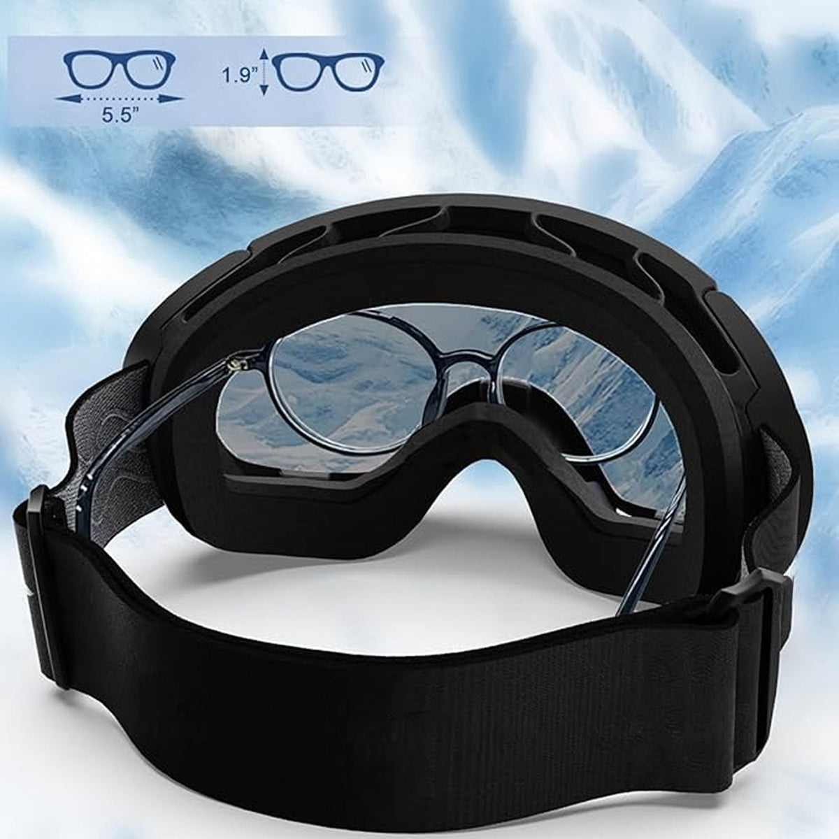 Anti-Fog Snow Goggles for Skiing & Snowboarding – UV400 Protection, OTG Compatible, Lightweight 4 oz Design | Thomler
