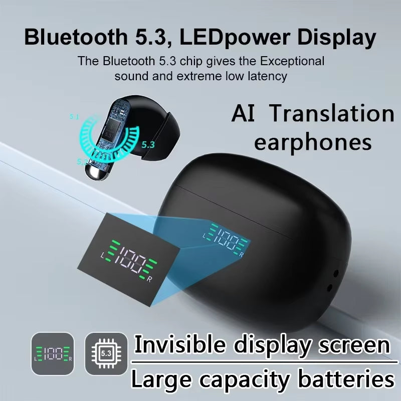 Real-Time Translation Earbuds with 144 Language Support & Bluetooth 5.3 for Travel, Business & Everyday Conversations | Thomler