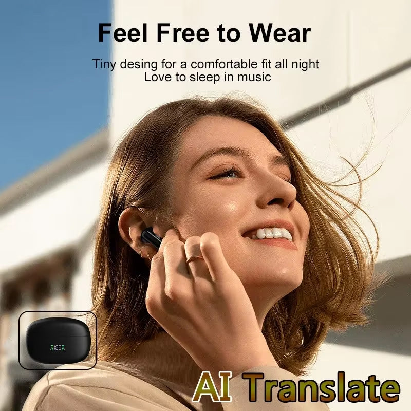Real-Time Translation Earbuds with 144 Language Support & Bluetooth 5.3 for Travel, Business & Everyday Conversations | Thomler