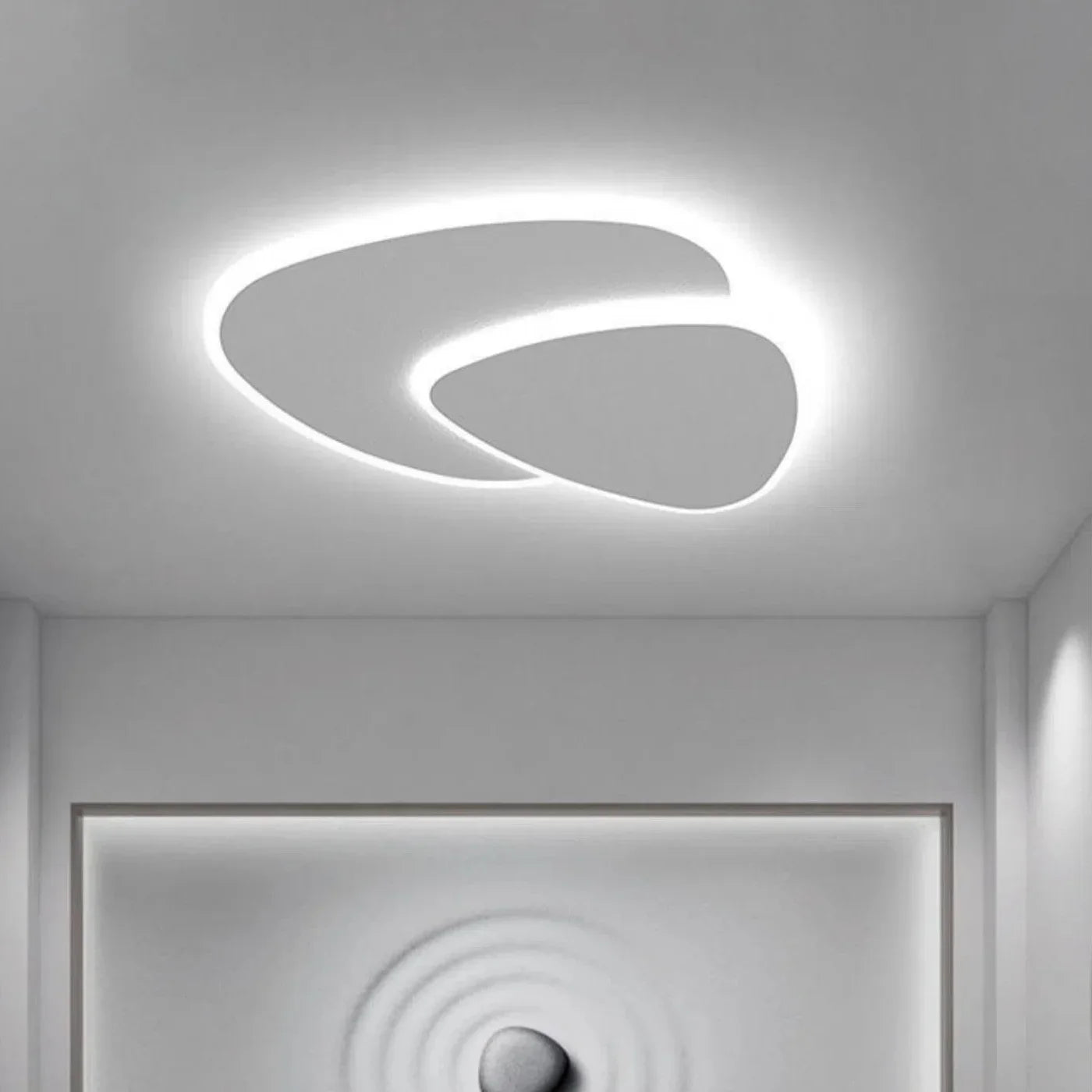 Ceiling Light Metal Acrylic 15.7 in Adjustable White Bedroom Living Room Hallway Multi-Layer Modern LED Fixture | Thomler