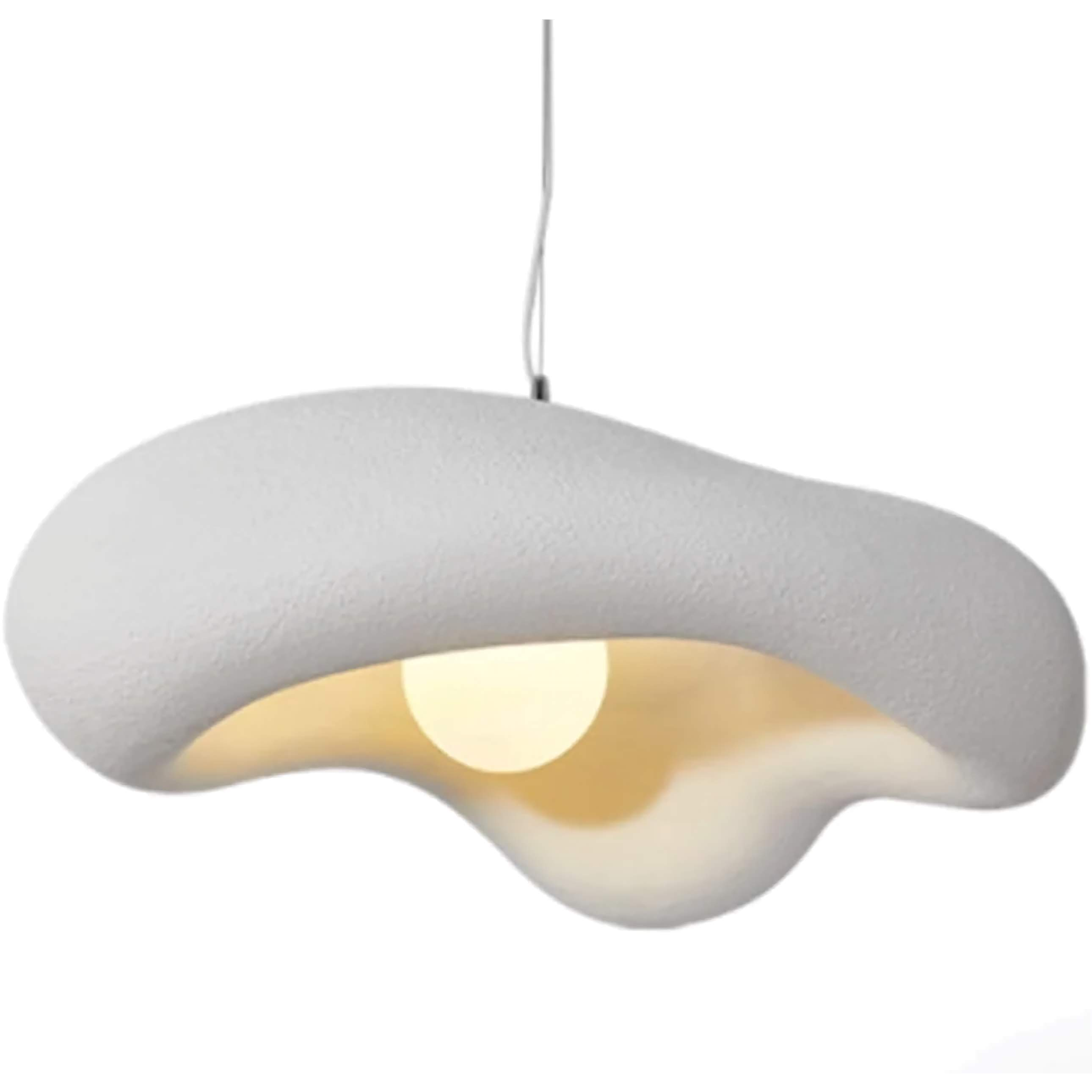 Pendant Light Resin 9.1 in Organic Black Dining Room Kitchen Island Hanging Ceiling Lamp Wabi Sabi Japandi | Thomler