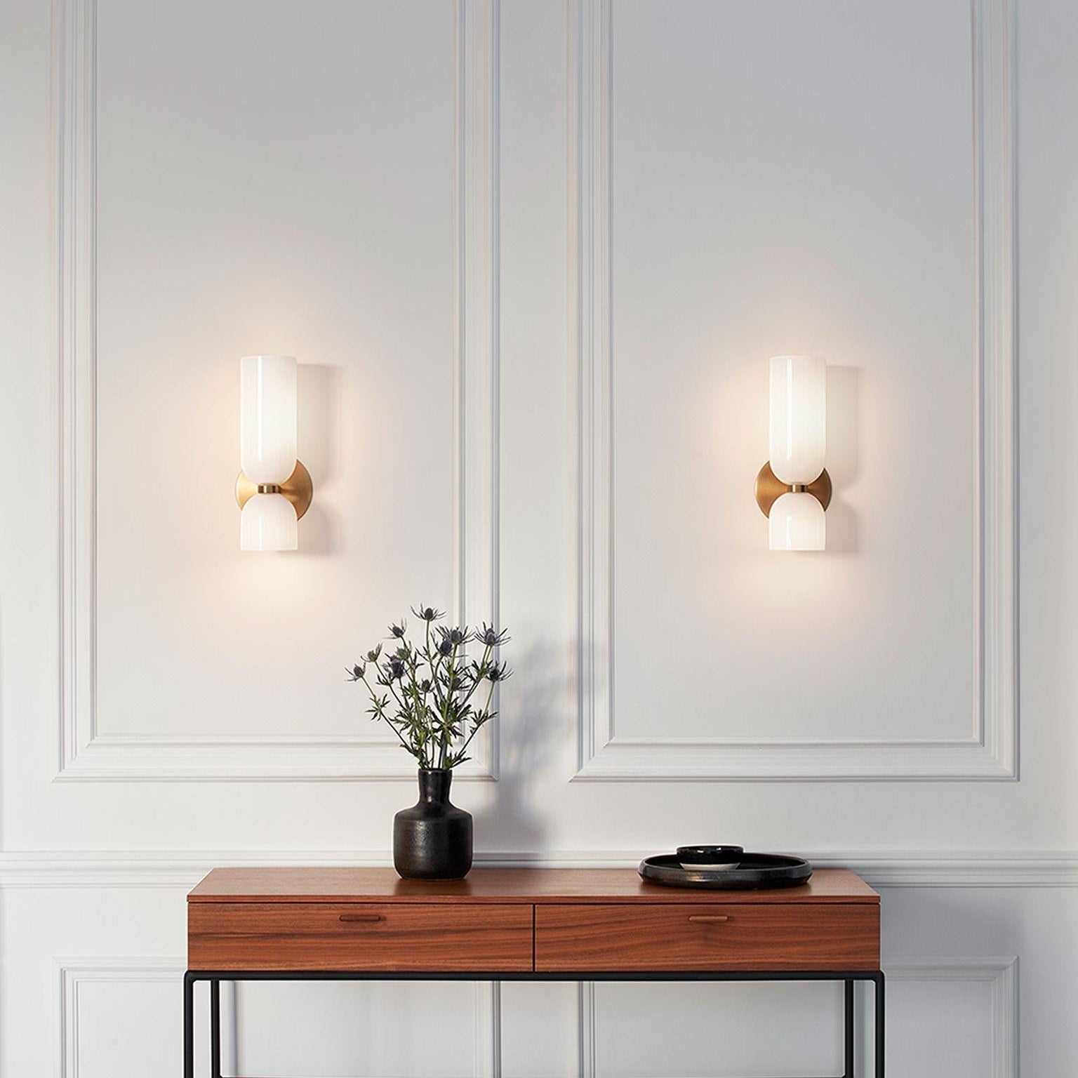Wall Lamp Glass Cylinder E12 Hardwired Indoor Bedroom Living Room Modern Sconce Accent Lighting Fixture | Thomler