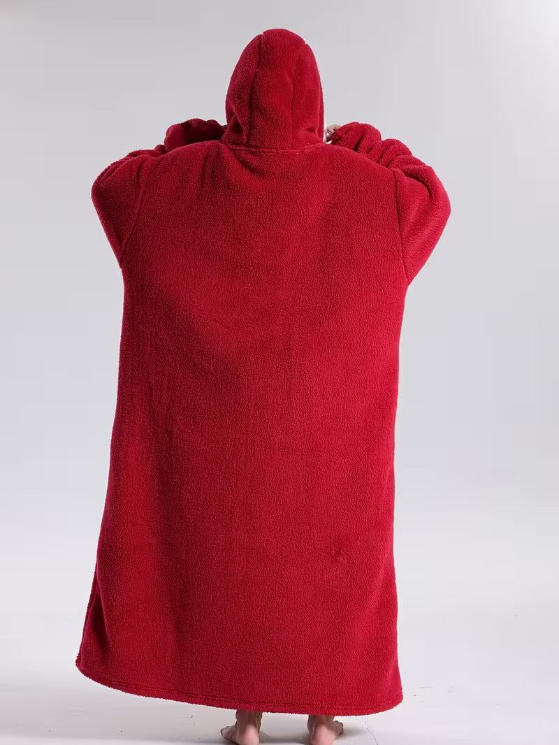 Oversized Wearable Blanket Hoodie with Sleeves & Pocket – Plush Throw for Couch, Bed, Camping – One Size Adults | Thomler