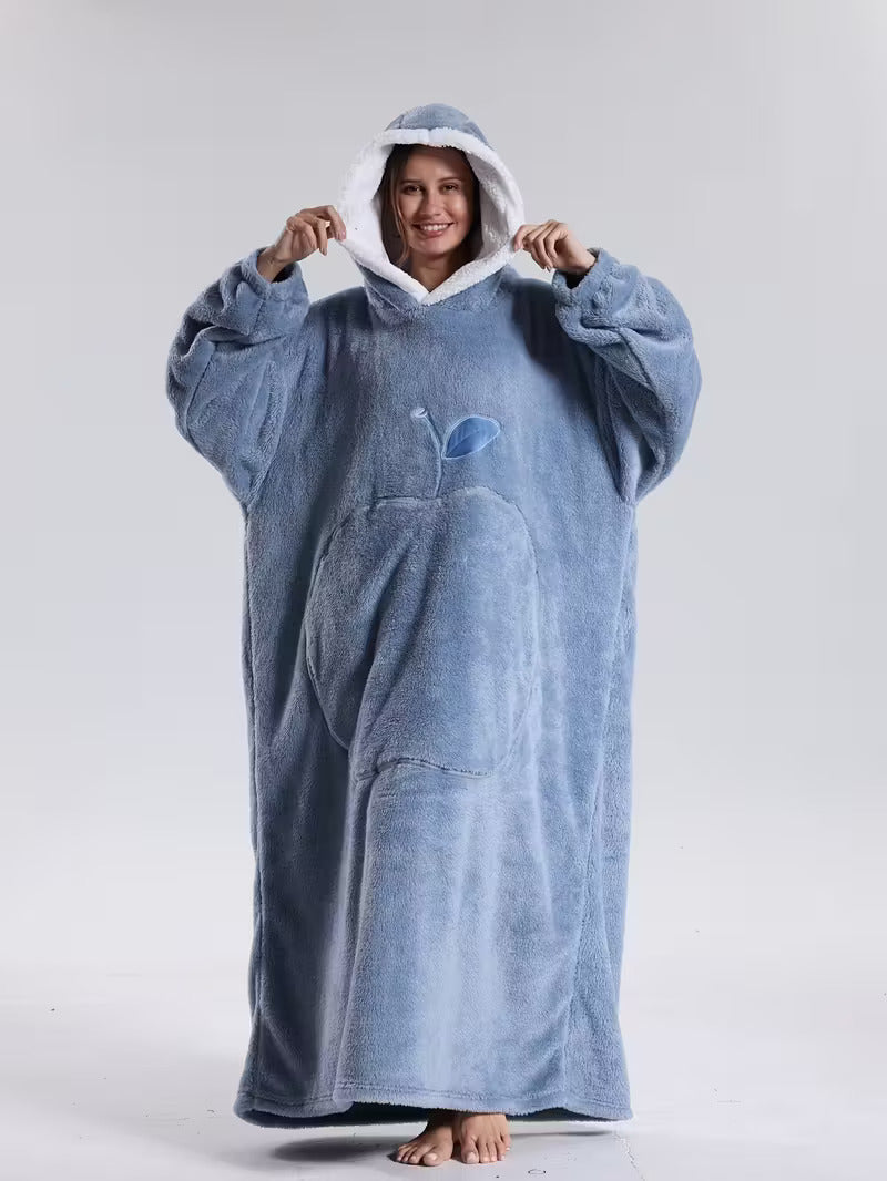 Oversized Wearable Blanket Hoodie with Sleeves & Pocket – Plush Throw for Couch, Bed, Camping – One Size Adults | Thomler