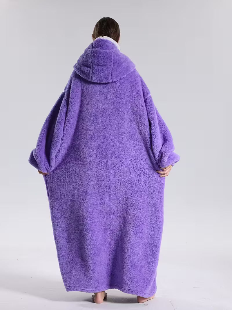 Oversized Wearable Blanket Hoodie with Sleeves & Pocket – Plush Throw for Couch, Bed, Camping – One Size Adults | Thomler