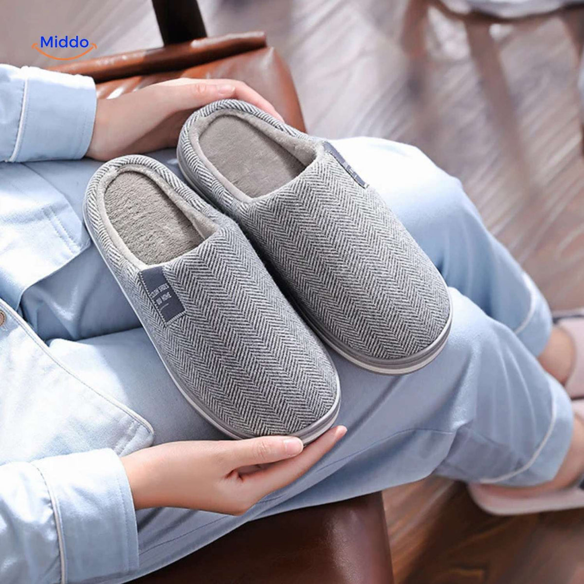 Plush Cotton House Slippers – Non-Slip Sole, Warm Fleece Lining for Indoor Comfort | Thomler