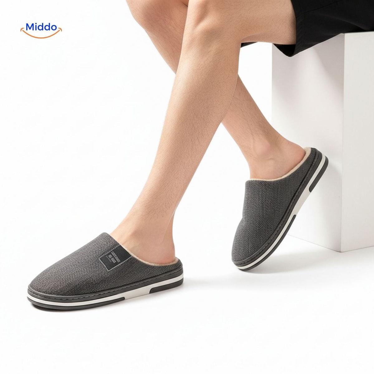 Plush Cotton House Slippers – Non-Slip Sole, Warm Fleece Lining for Indoor Comfort | Thomler