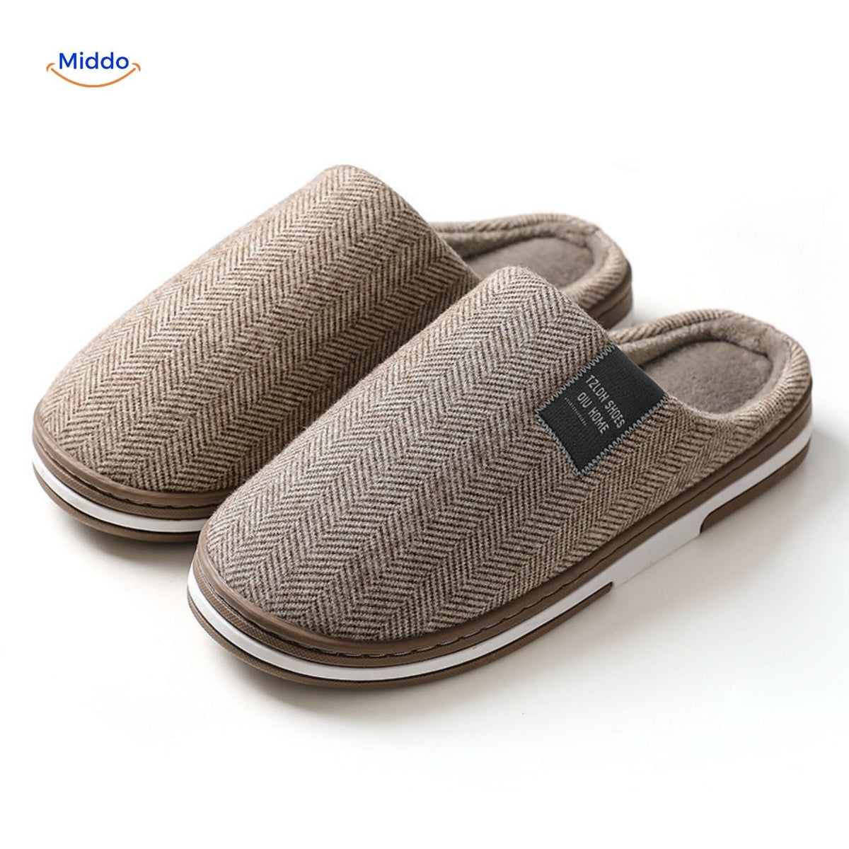 Plush Cotton House Slippers – Non-Slip Sole, Warm Fleece Lining for Indoor Comfort | Thomler