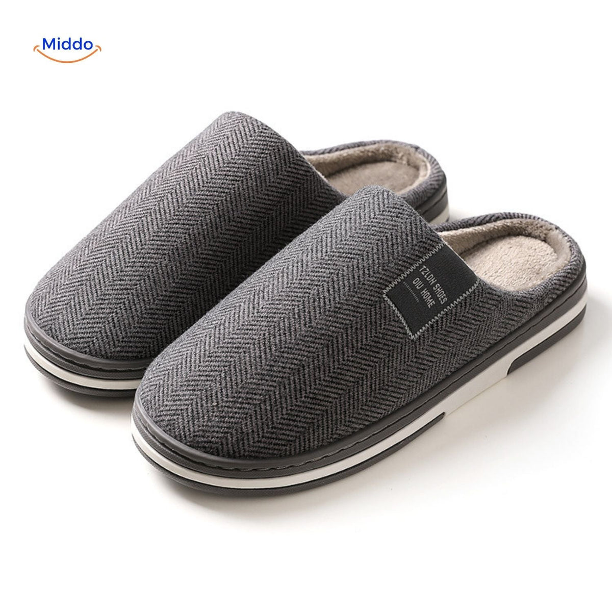 Plush Cotton House Slippers – Non-Slip Sole, Warm Fleece Lining for Indoor Comfort | Thomler