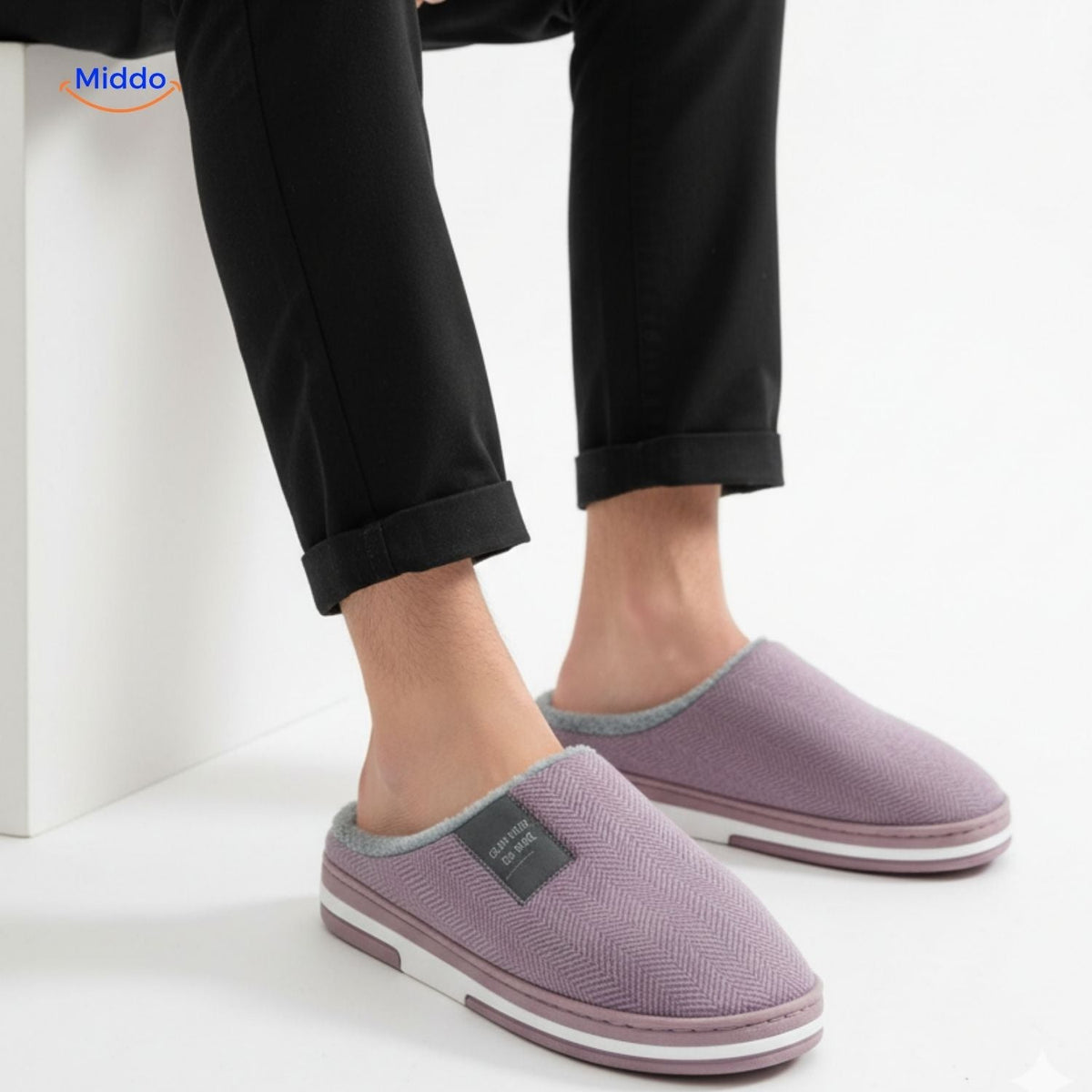Plush Cotton House Slippers – Non-Slip Sole, Warm Fleece Lining for Indoor Comfort | Thomler
