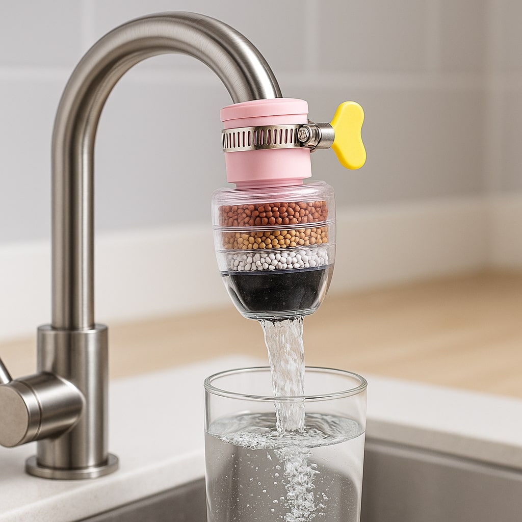 Faucet Water Filter for Kitchen & Bathroom Sink | Multi-Stage Carbon Filtration System for Home Tap | Removes Chlorine & Sediment | Thomler