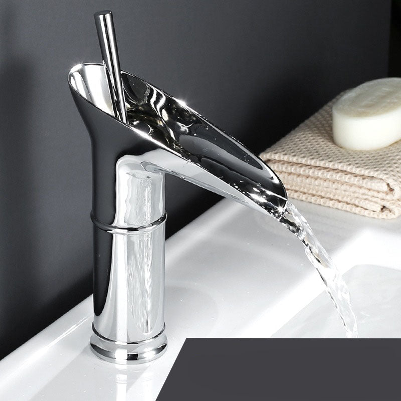 Single-Handle Waterfall Bathroom Faucet in Antique Bronze, Chrome, Gold & Black Finish for Vessel Sink | Thomler
