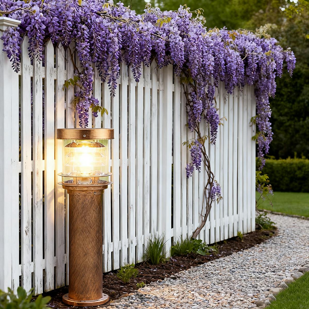 Outdoor Lawn Lamp Die-Cast Aluminum 11.8 in Tiered LED Black Garden Patio Lighting Landscape | Thomler