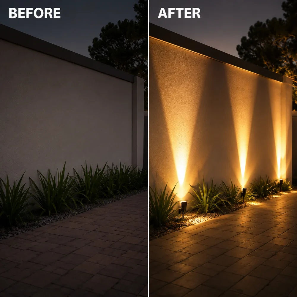 Outdoor Solar Garden Spotlight with Adjustable Beam – Rechargeable Stake Light for Yard, Walkway & Patio Lighting | Thomler
