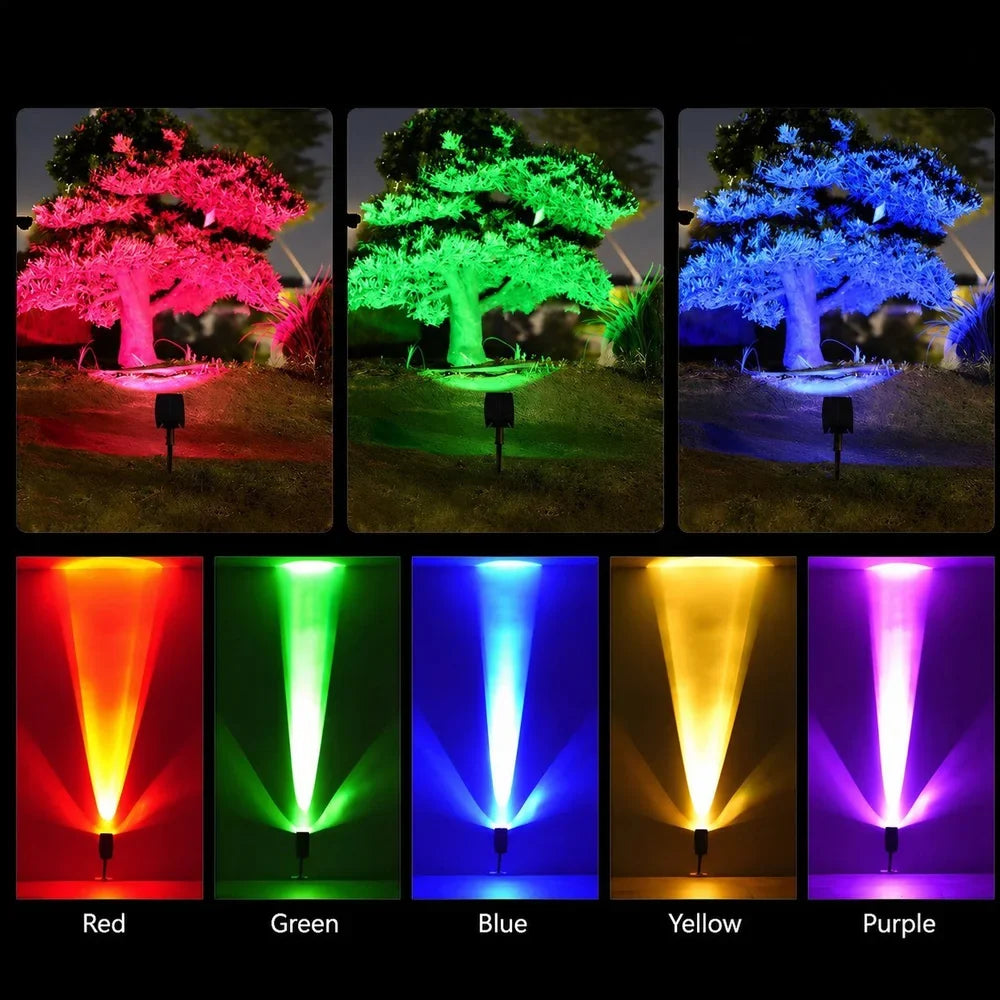 Outdoor Solar Garden Spotlight with Adjustable Beam – Rechargeable Stake Light for Yard, Walkway & Patio Lighting | Thomler