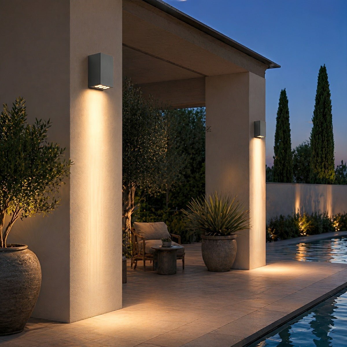 Modern Architectural Outdoor Sconce with Sleek Linear Profile for Entryway Porches & Patio Walls | Thomler