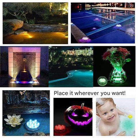 Submersible LED Pool Light Remote-Controlled Color-Changing Underwater Fixture for Pools Hot Tubs Ponds Bathtubs IP68 Waterproof Floating | Thomler