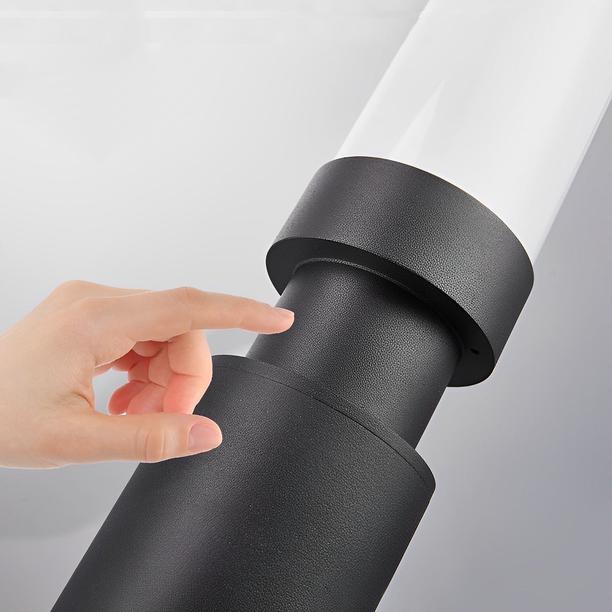 Garden Post Light Aluminium 200.0 cm Black Outdoor Driveway Pathway Warm White LED Pillar Lamp Waterproof IP55 | Thomler