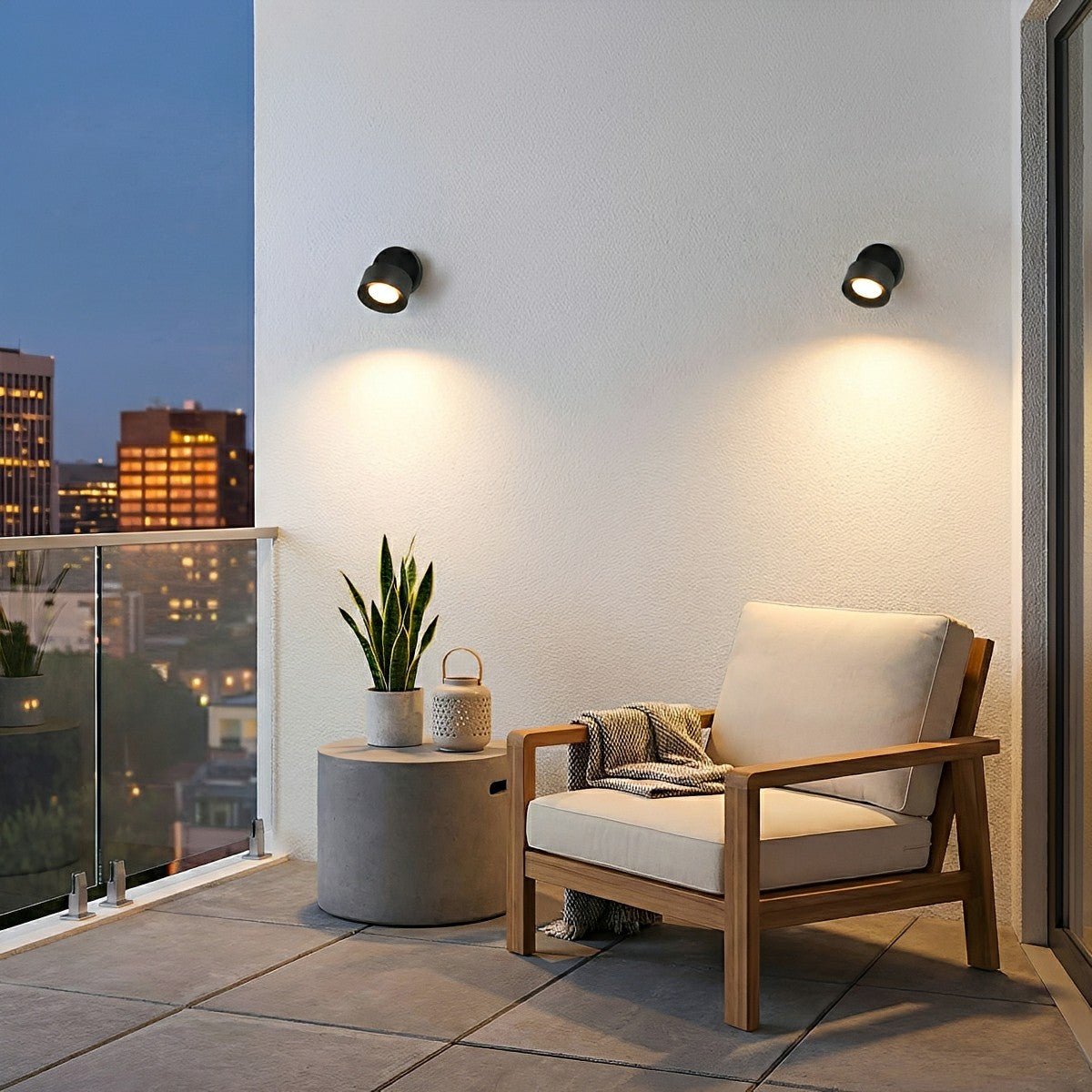 Wall Light Cast Aluminium 12W 8.0 cm Black Outdoor Adjustable Garden Porch LED Spotlight | Thomler