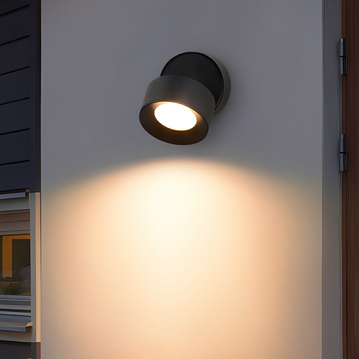 Wall Light Cast Aluminium 12W 8.0 cm Black Outdoor Adjustable Garden Porch LED Spotlight | Thomler