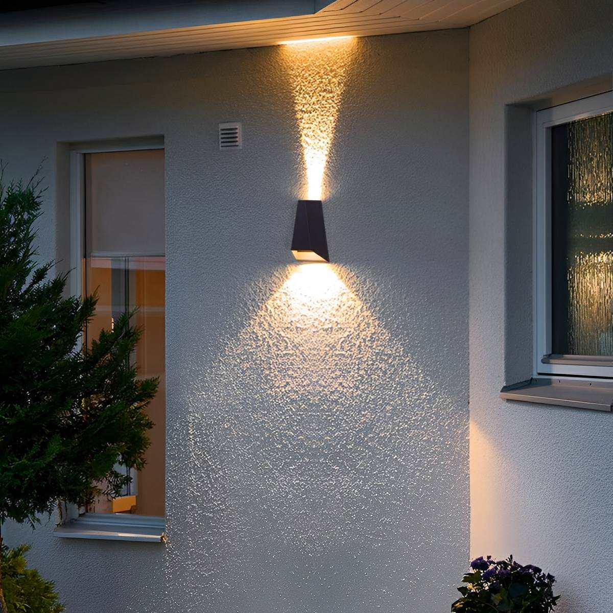 Wall Light Aluminium 2×5W Black Outdoor Facade Up Down LED Waterproof Entrance Lamp | Thomler