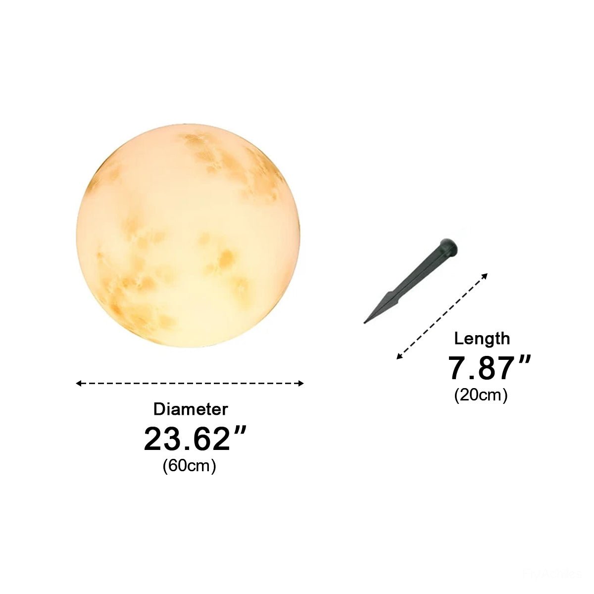 Spherical Lunar LED Pathway Stake Lights for Outdoor Gardens & Yards – Solar or Wired IP67 Weatherproof Celestial Globe Landscape Lighting | Thomler