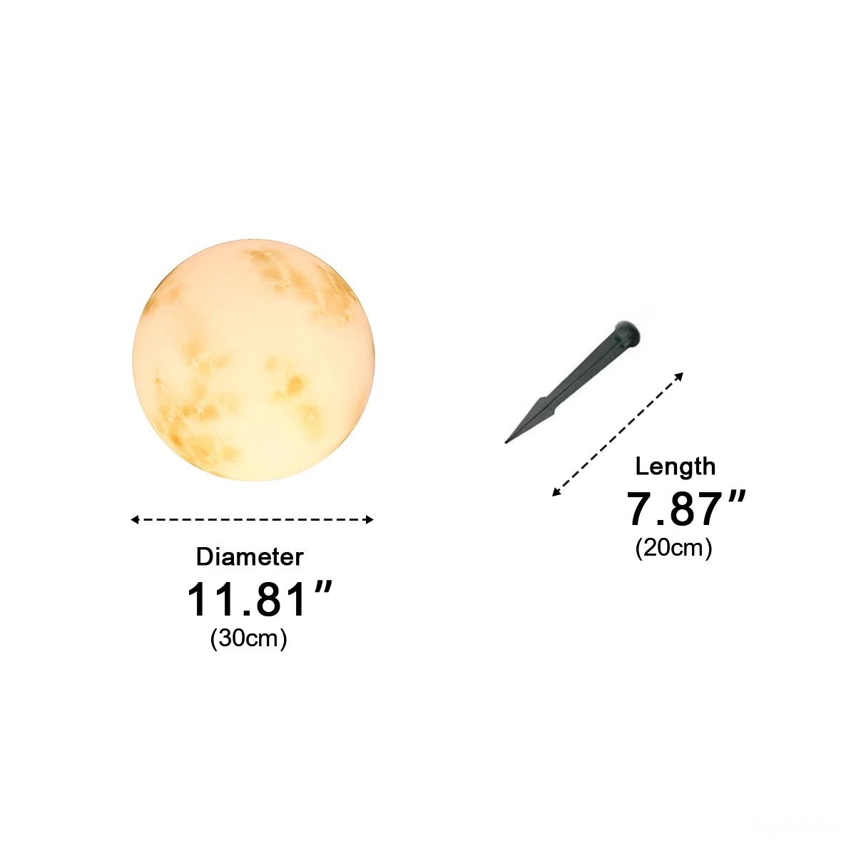 Spherical Lunar LED Pathway Stake Lights for Outdoor Gardens & Yards – Solar or Wired IP67 Weatherproof Celestial Globe Landscape Lighting | Thomler