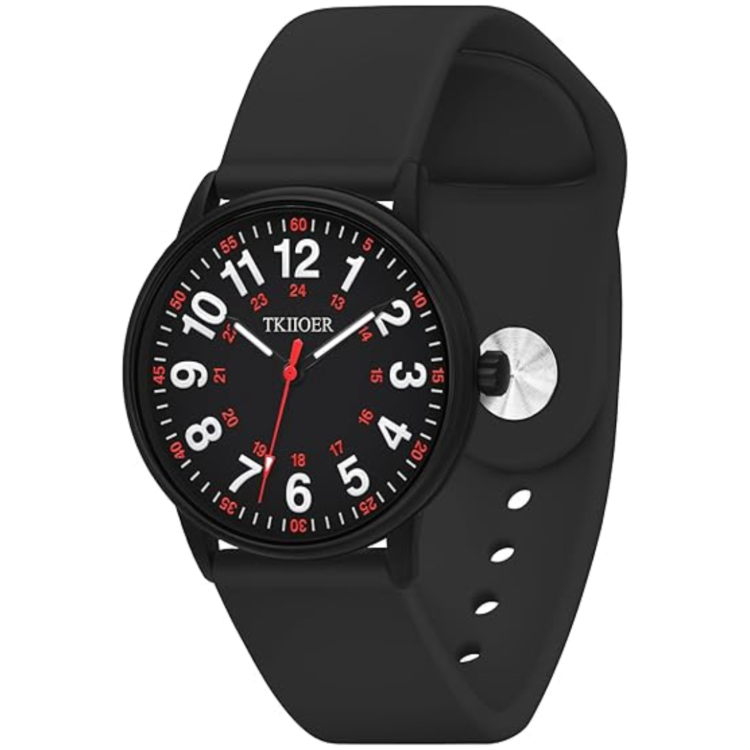 Clip-On Fob Watch for Nurses & Healthcare Workers with Luminous Dial 12/24 Hour Second Hand 164 ft Waterproof for Medical Students CNAs | Thomler