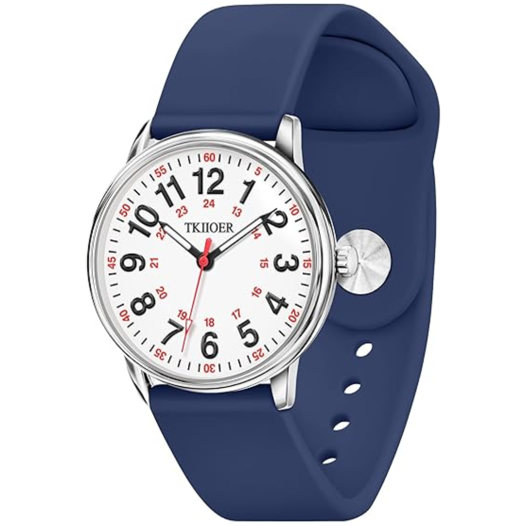 Clip-On Fob Watch for Nurses & Healthcare Workers with Luminous Dial 12/24 Hour Second Hand 164 ft Waterproof for Medical Students CNAs | Thomler