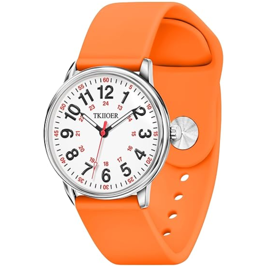 Clip-On Fob Watch for Nurses & Healthcare Workers with Luminous Dial 12/24 Hour Second Hand 164 ft Waterproof for Medical Students CNAs | Thomler