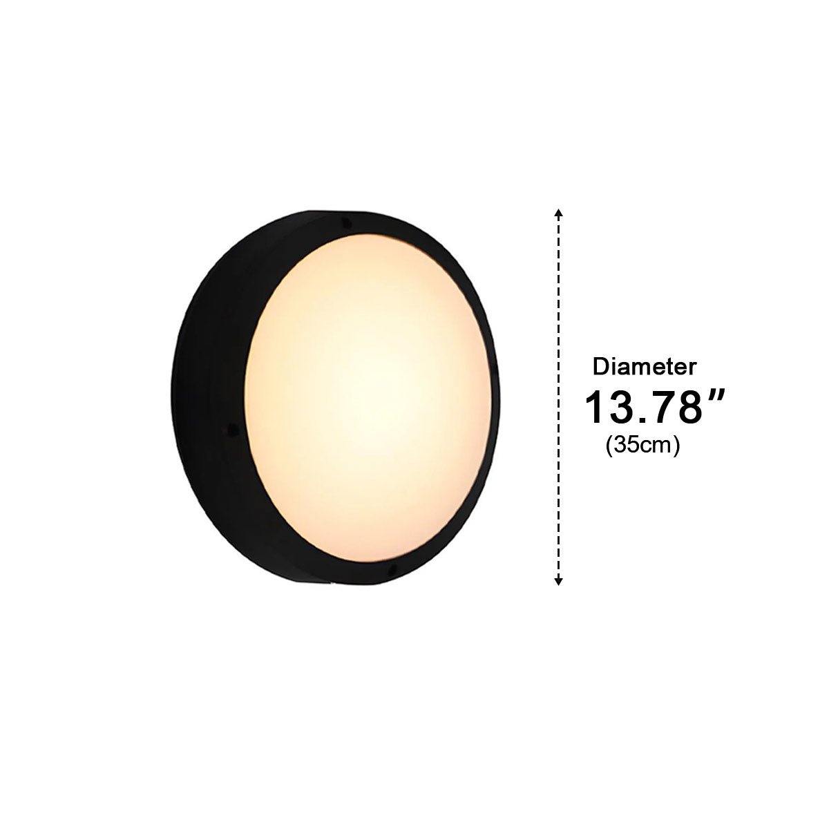 Round LED Sconce Fixture for Porch Entry Garden Patio Deck Outdoor Wall Lighting in Black or White | Thomler