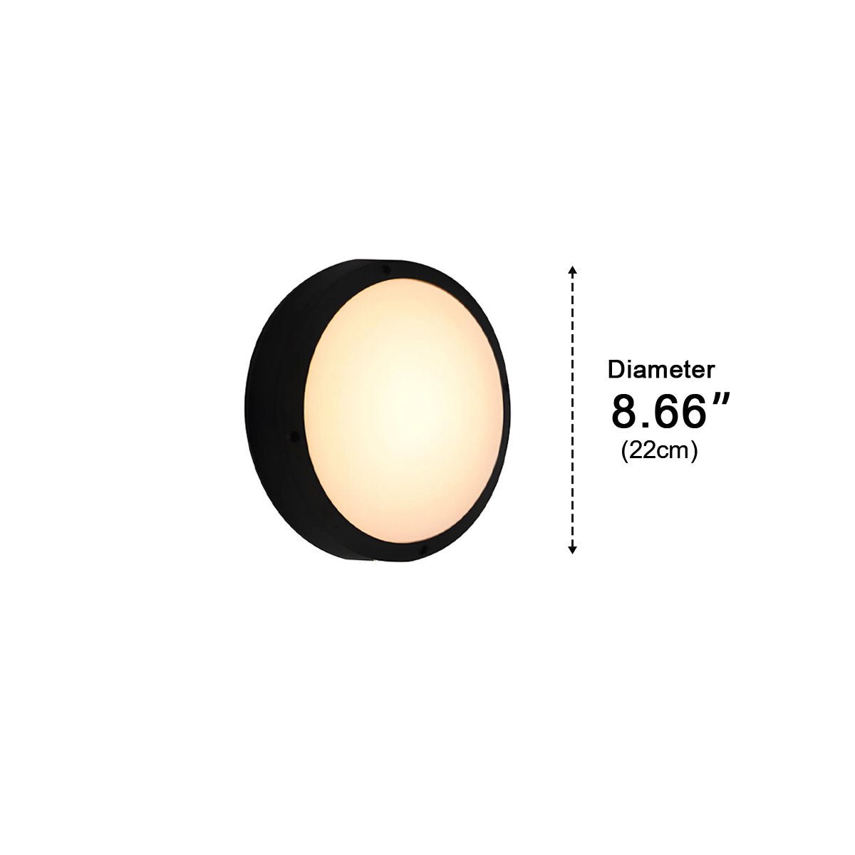 Round LED Sconce Fixture for Porch Entry Garden Patio Deck Outdoor Wall Lighting in Black or White | Thomler