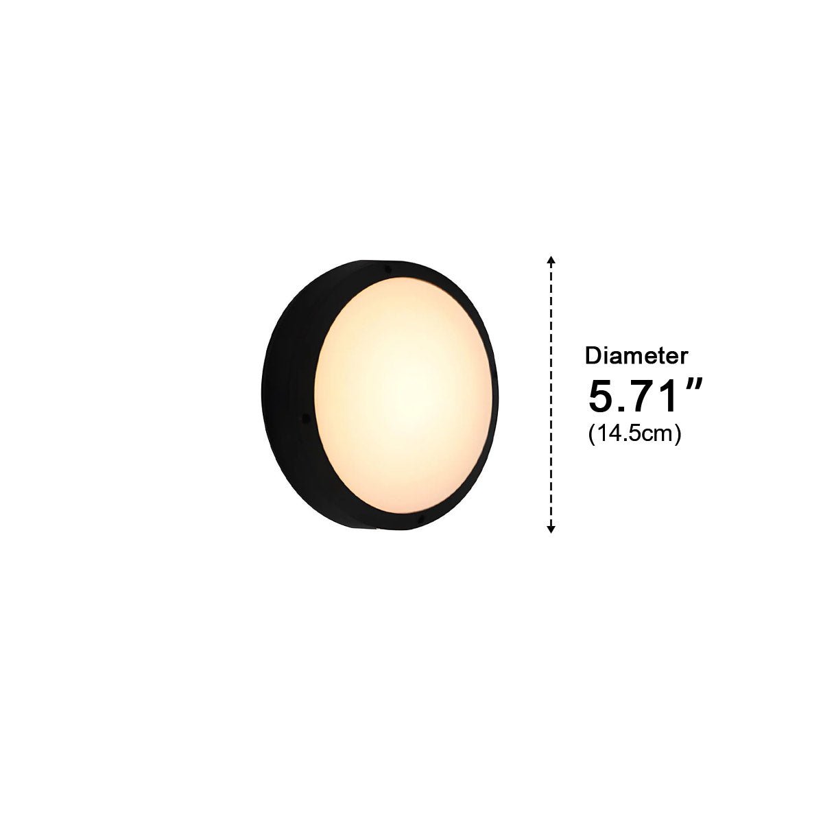 Round LED Sconce Fixture for Porch Entry Garden Patio Deck Outdoor Wall Lighting in Black or White | Thomler