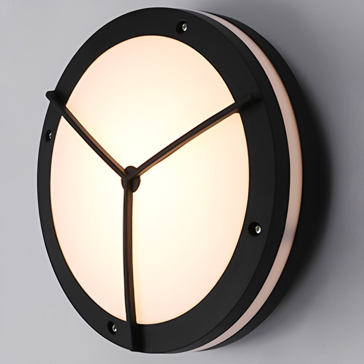 Round LED Sconce Fixture for Porch Entry Garden Patio Deck Outdoor Wall Lighting in Black or White | Thomler