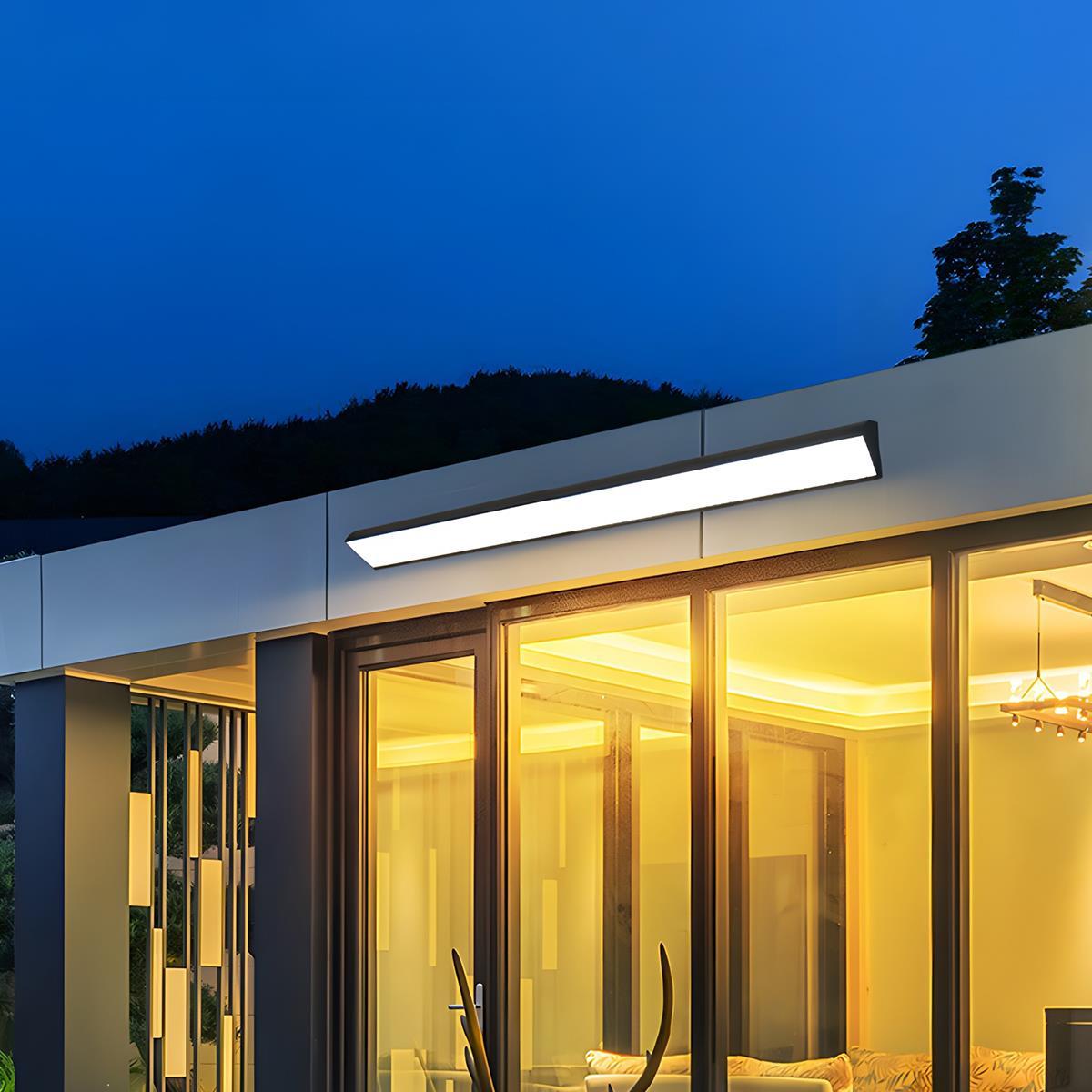Outdoor Wall Light Aluminum 18–80W Black Modern Porch Garden Patio LED Strip Lighting | Thomler