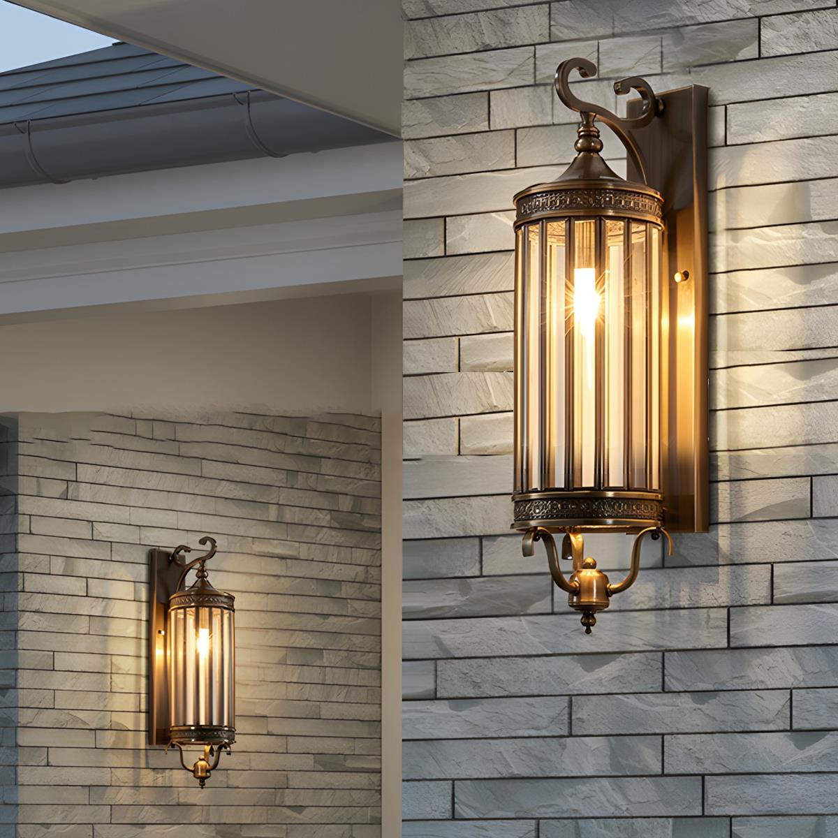 Wall Sconce Light Copper 21.7 in Outdoor Porch LED Vintage Mid Century Warm White 3000K Garden Patio Yard Decorative Lighting | Thomler