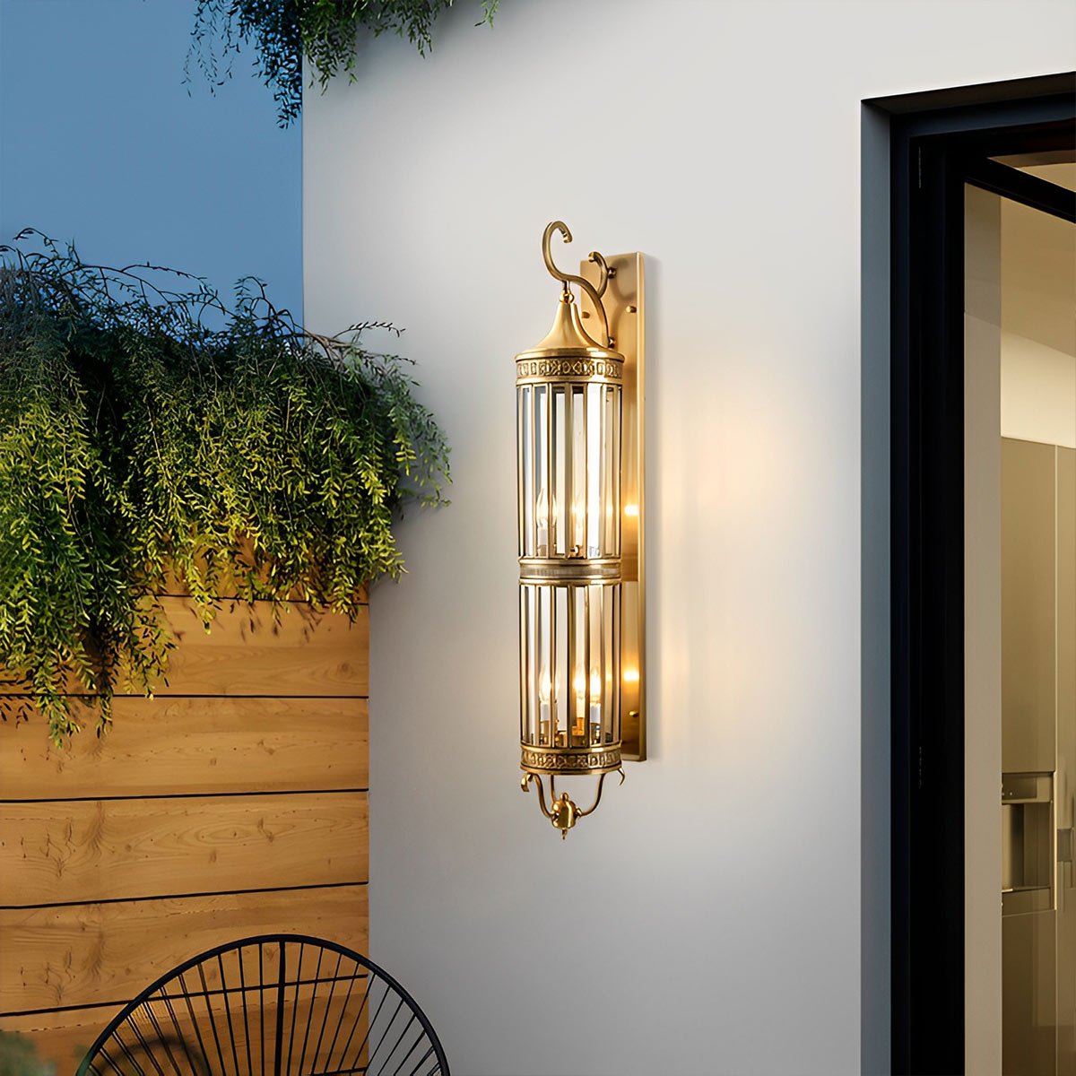 Wall Sconce Light Copper 21.7 in Outdoor Porch LED Vintage Mid Century Warm White 3000K Garden Patio Yard Decorative Lighting | Thomler