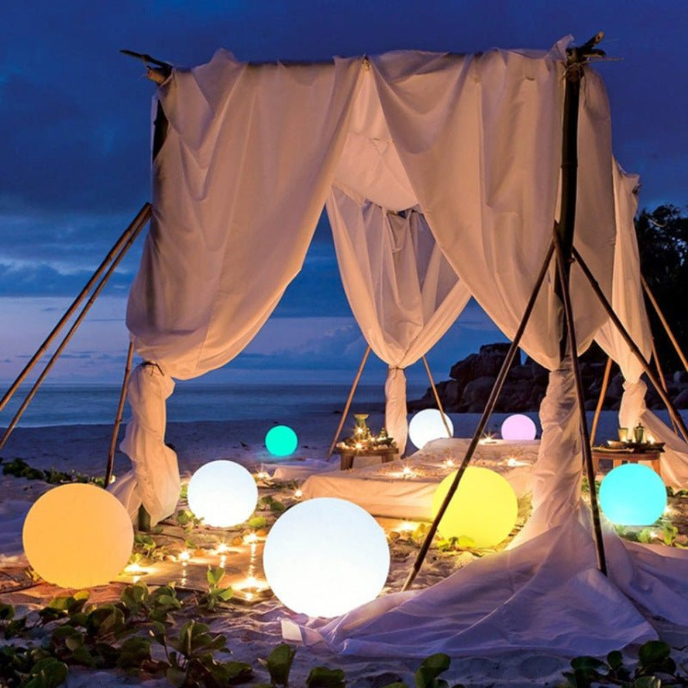 Globe Light PVC 10 in Waterproof Outdoor Patio LED 16 Colors Remote Control Decor | Thomler